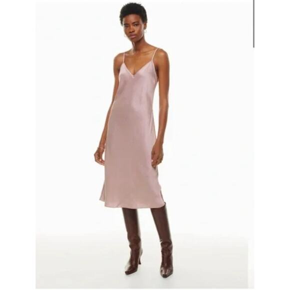 NEW Wilfred by Aritzia Wilfred Only Slip Satin Midi Dress Size XS MSRP $118 - Picture 1 of 4